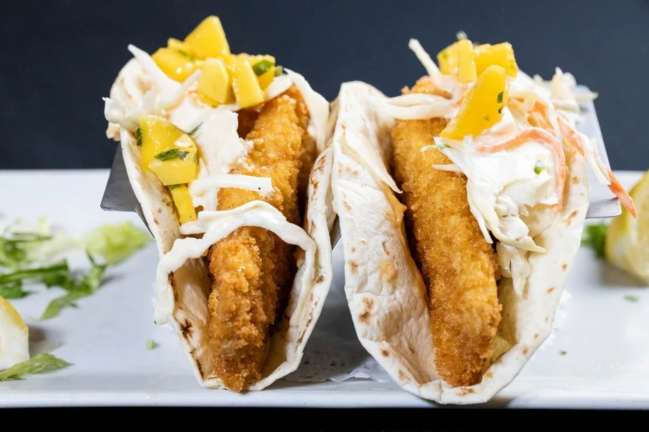 Fish tacos on a platter