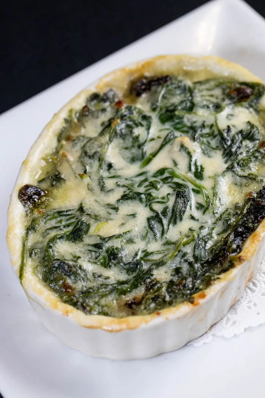 Baked creamed spinach