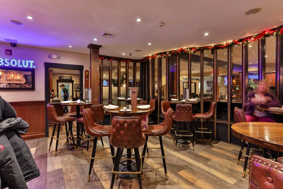 Char bar area with high-top tables