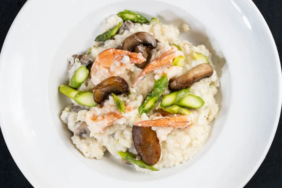 Shrimp risotto from above