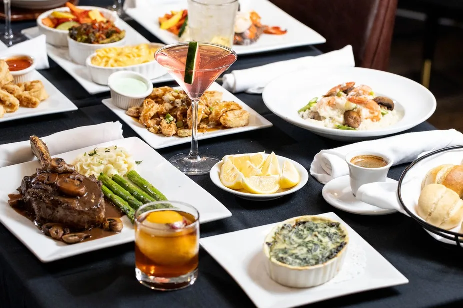 Table set with steakhouse favorites