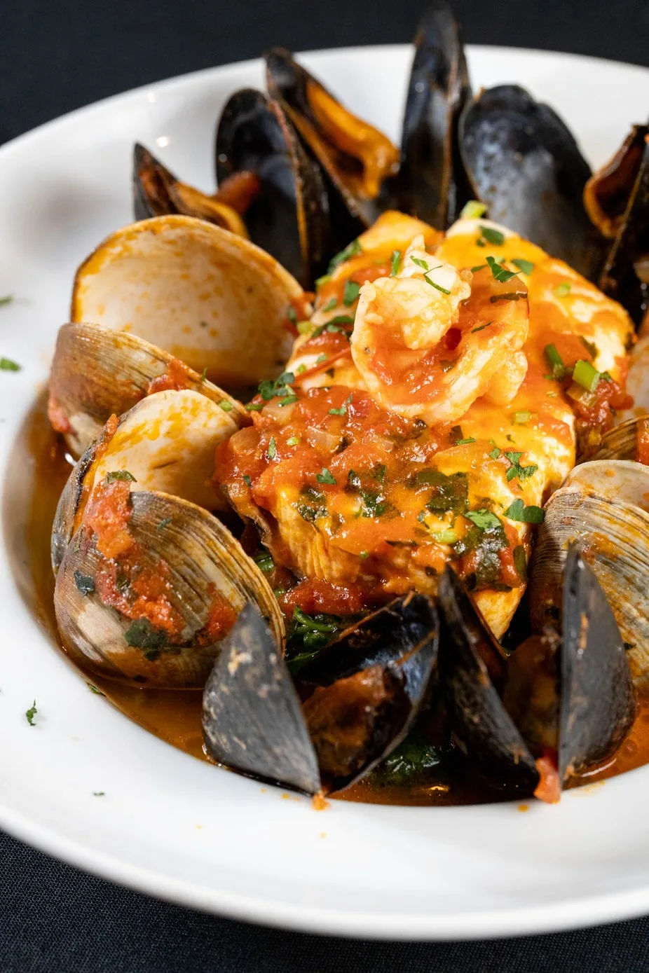 Seafood stew with clams and mussels